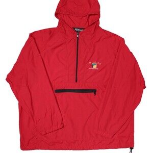 VTG 90s USA Oversized Nylon Lipton Tennis Championship Hooded Windbreaker Men XL